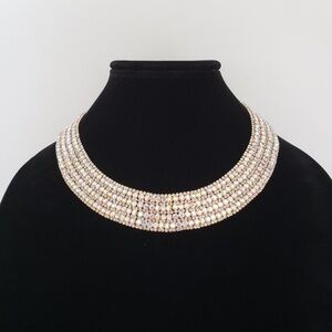 Natasha Opalescent Crystal Bib Necklace
